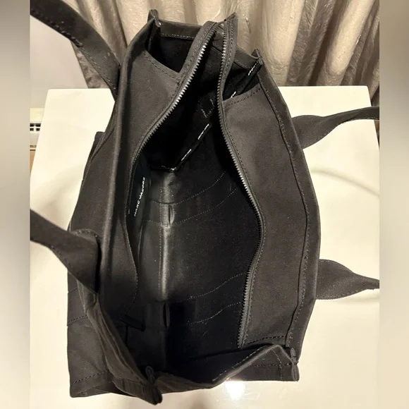 Marc Jacobs Black Canvas Tote with White Logo Text - Picture 9 of 9
